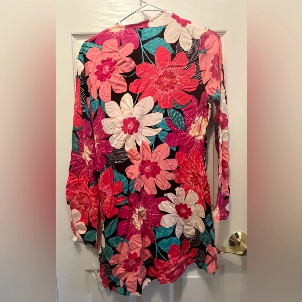 NWT La Blanca in full Bloom Lace-up Tunic Pockets Beach Cover All Size XS
